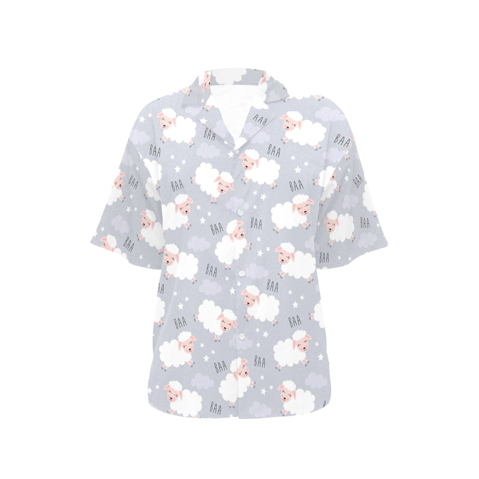 Sweet dreams sheep pattern Women's All Over Print Hawaiian Shirt
