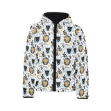 Lion Pattern Print Design 05 Kids' Boys' Girls' Padded Hooded Jacket