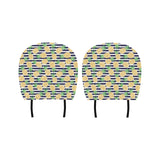 Pineapples pattern striped background Car Headrest Cover