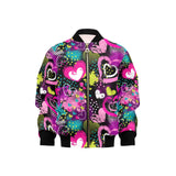 heart dot wave star creative design pattern Kids' Boys' Girls' Bomber Jacket