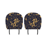 Gold dragon pattern Car Headrest Cover