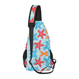 Blue red orange starfish pattern All Over Print Chest Bag