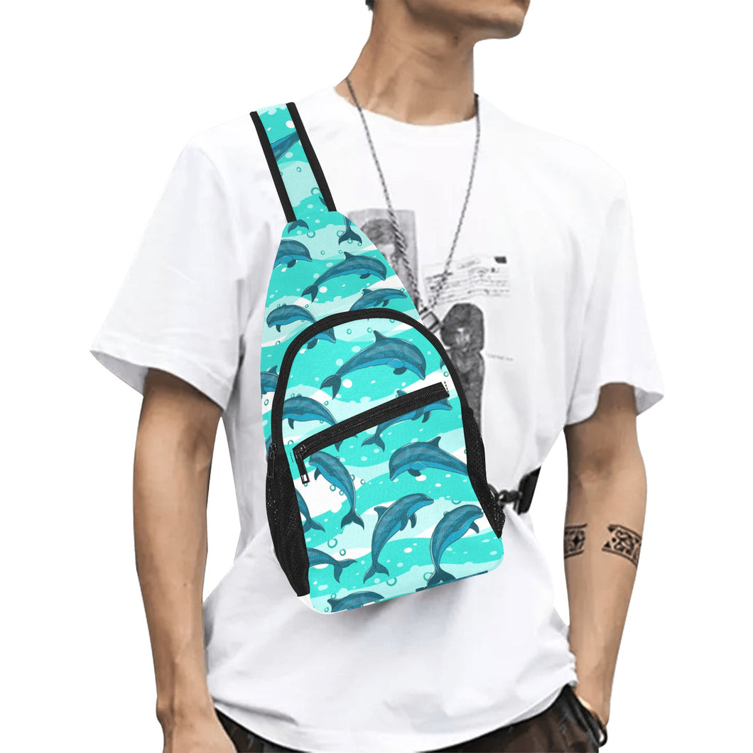 Dolphin sea pattern All Over Print Chest Bag