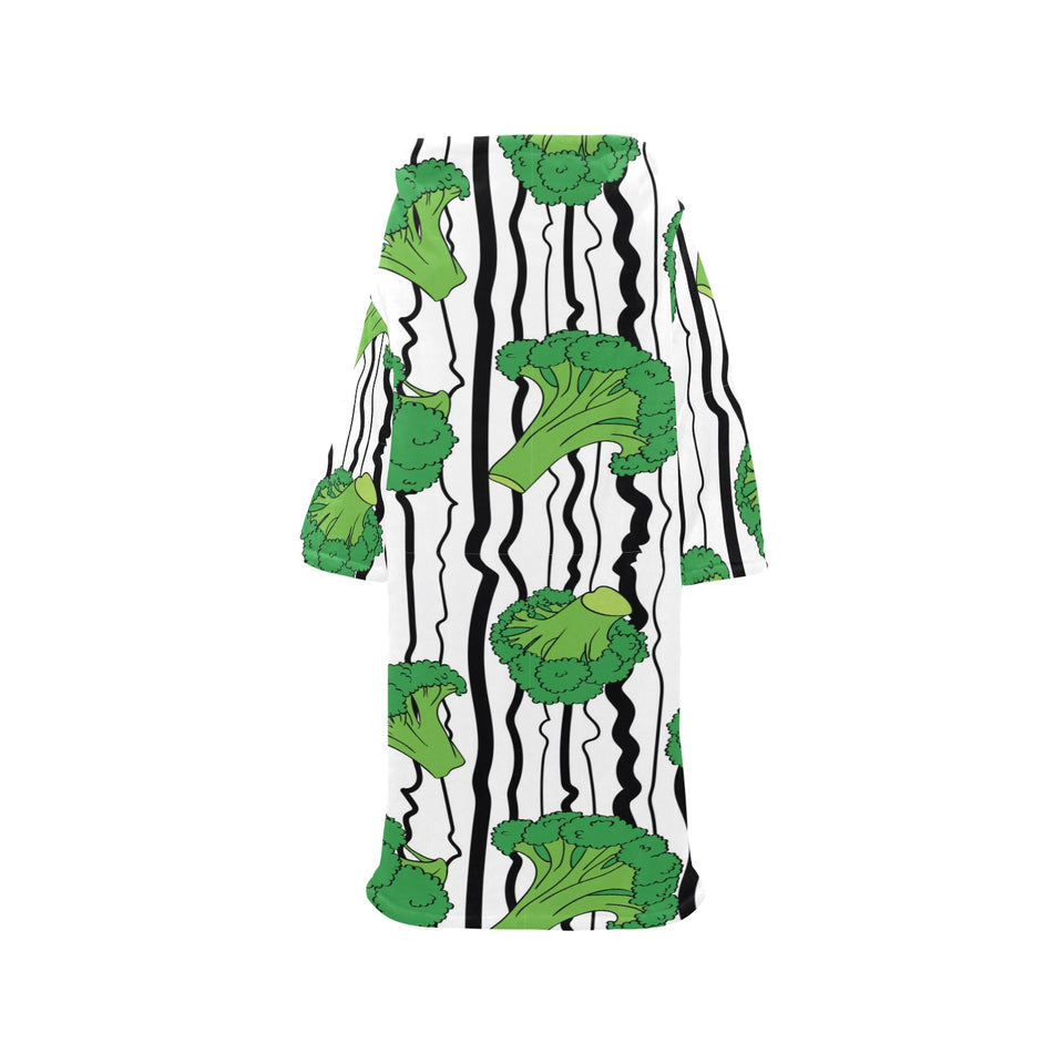 Cool Broccoli pattern Blanket Robe with Sleeves