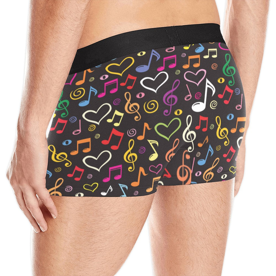 Music Notes Pattern Print Design 02 Men's All Over Print Boxer Briefs Men's Underwear
