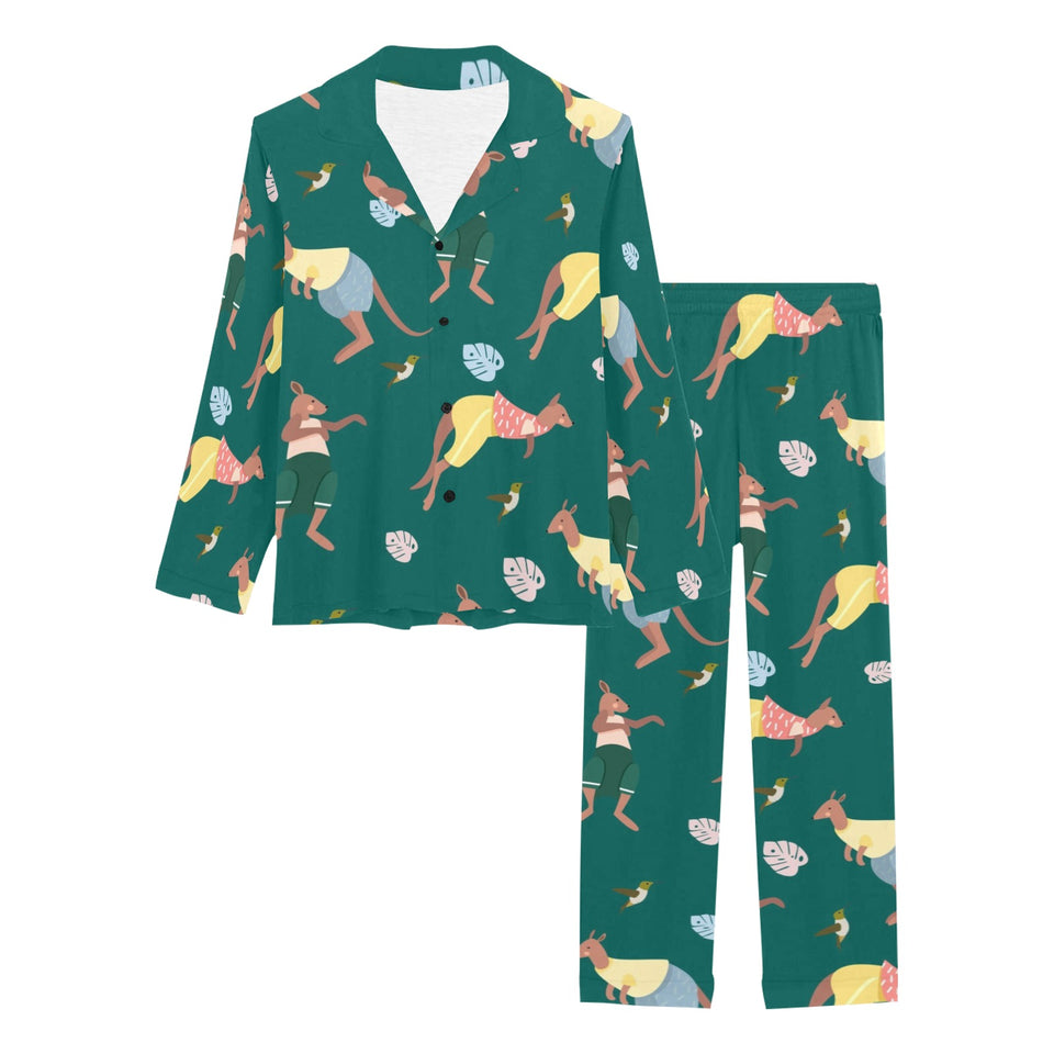 Kangaroo leaves pattern Women's Long Pajama Set