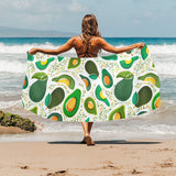 Avocado design pattern Beach Towel
