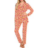 Tropical grapefruit pattern Women's Long Pajama Set