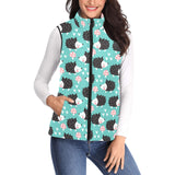 Hedgehog Pattern Print Design 03 Women's Padded Vest