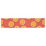 Oranges pattern red background Table Runner