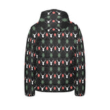 Deer Christmas new year pattern argyle Kids' Boys' Girls' Padded Hooded Jacket