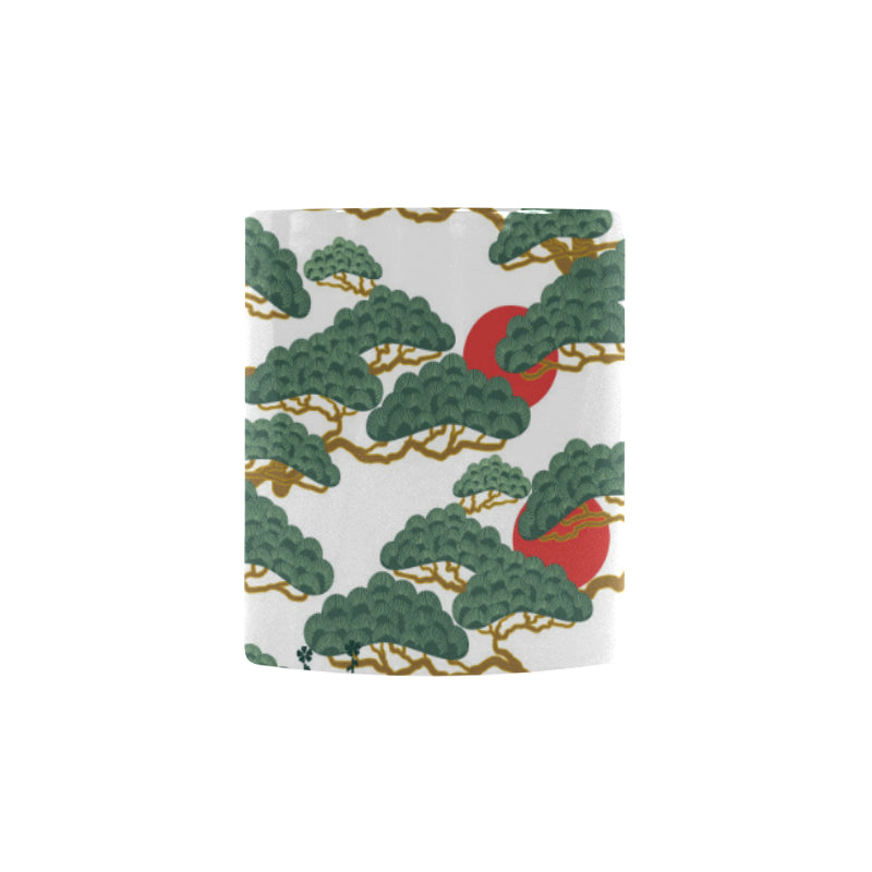 Bonsai red sun japanese pattern Morphing Mug Heat Changing Mug