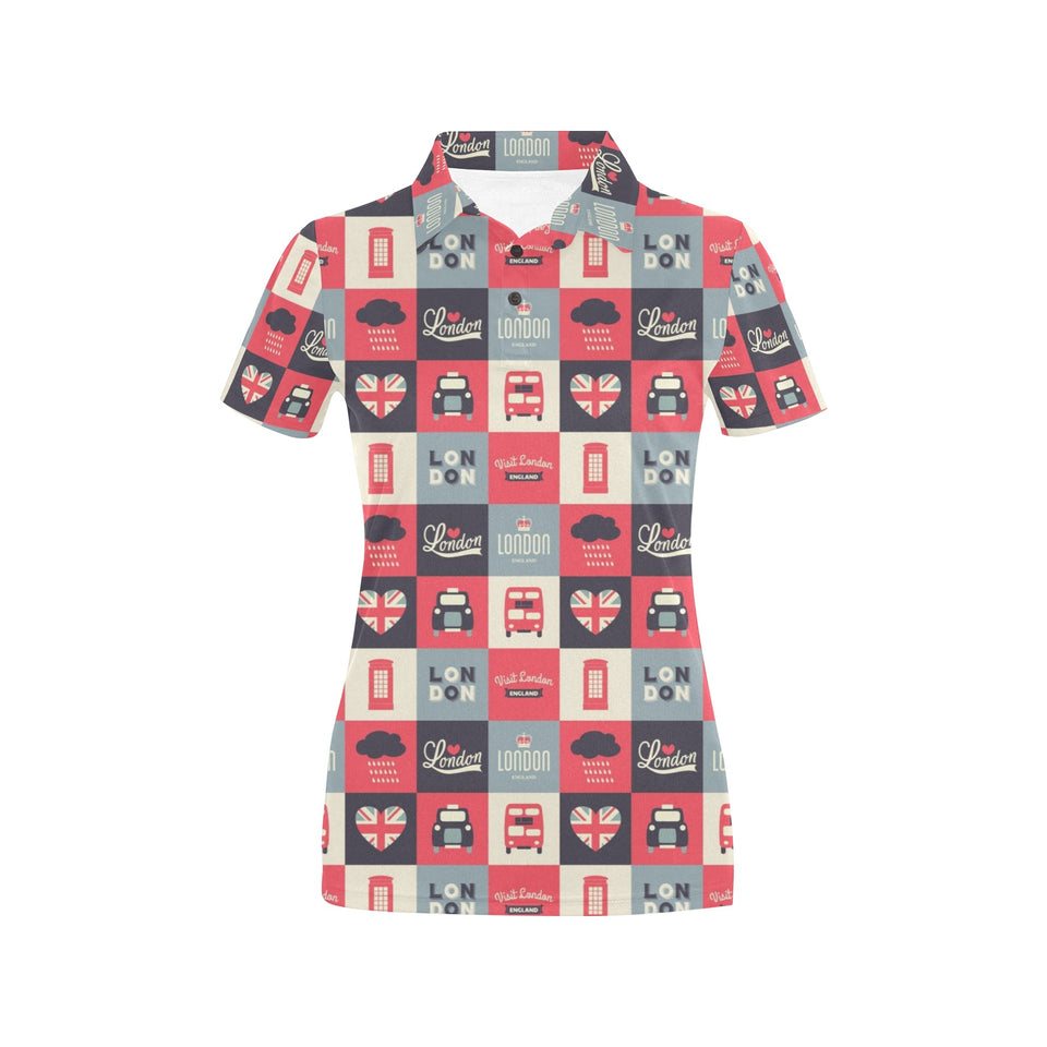 British Pattern Print Design 05 Women's All Over Print Polo Shirt
