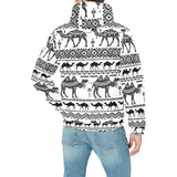 Camel polynesian tribal pattern Men's Padded Hooded Jacket