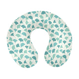 Green ginkgo leaves pattern U-Shaped Travel Neck Pillow