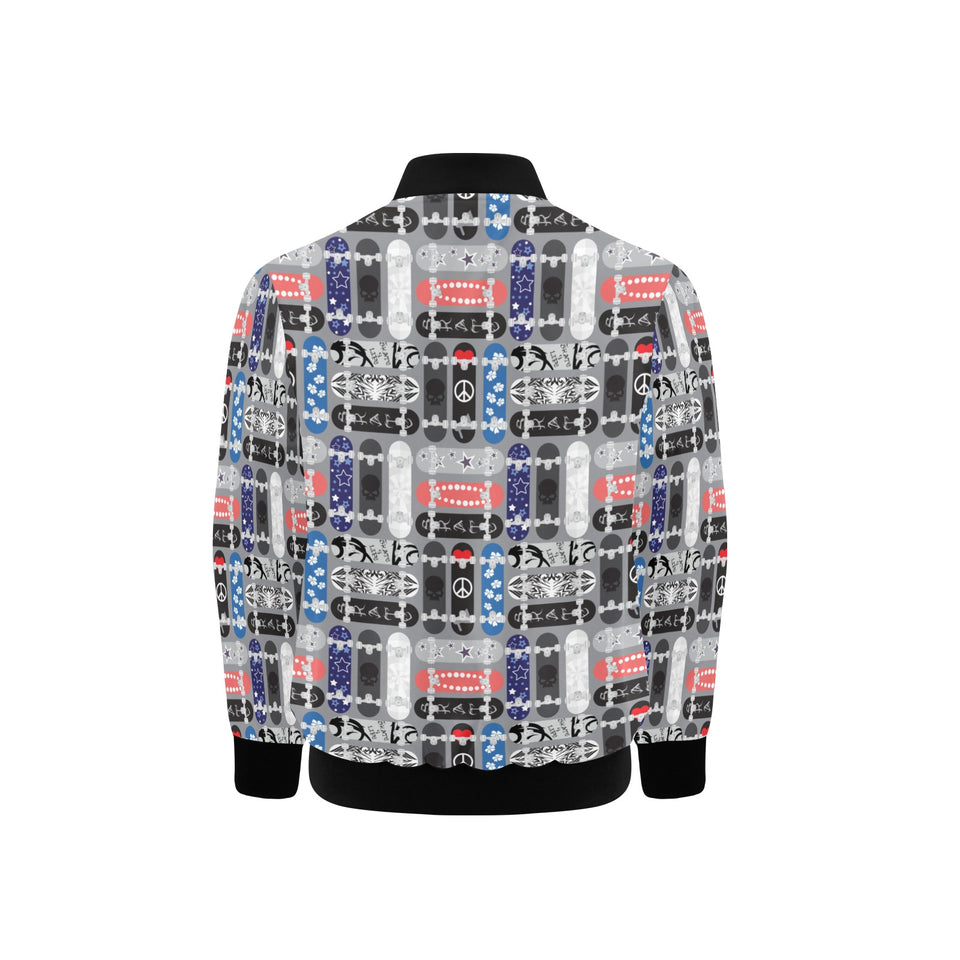 Skate Board Pattern Print Design 04 Kids' Boys' Girls' Bomber Jacket