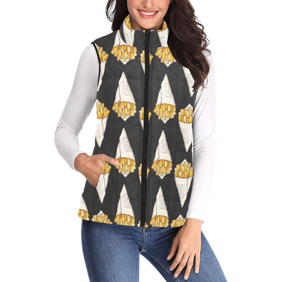 French fries dark background Women's Padded Vest