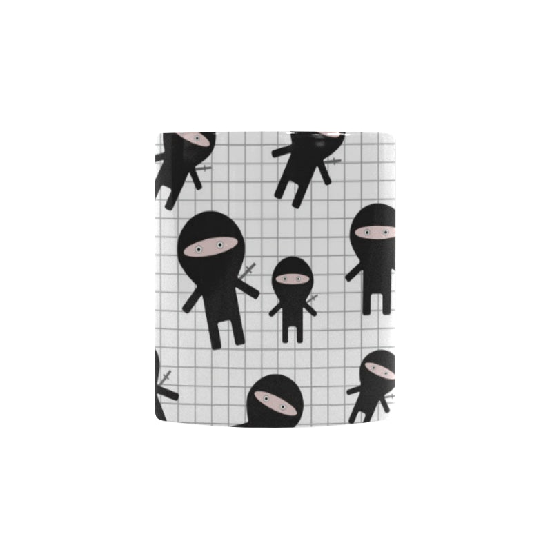 Ninja pattern plaid background Morphing Mug Heat Changing Mug