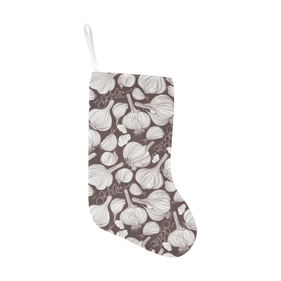 Garlic bulb dark background Christmas Stocking