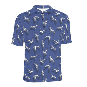 Seagull Pattern Print Design 03 Men's All Over Print Polo Shirt