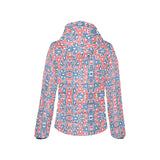 Blue Red Eiffel Tower Pattern Print Design 02 Women's Padded Hooded Jacket