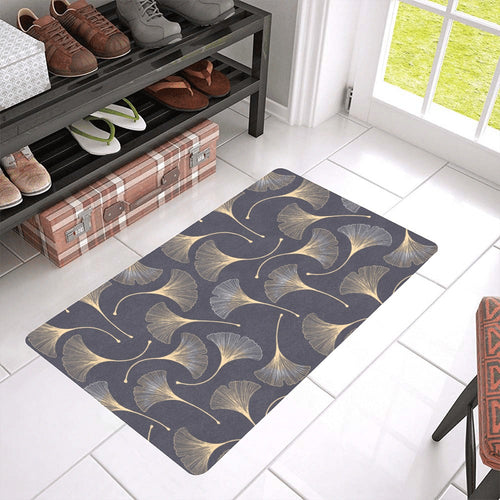 Gold ginkgo leaves Doormat