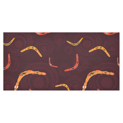 Boomerang Australian aboriginal ornament circle bl Tablecloth