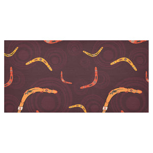 Boomerang Australian aboriginal ornament circle bl Tablecloth