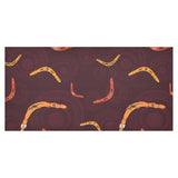 Boomerang Australian aboriginal ornament circle bl Tablecloth