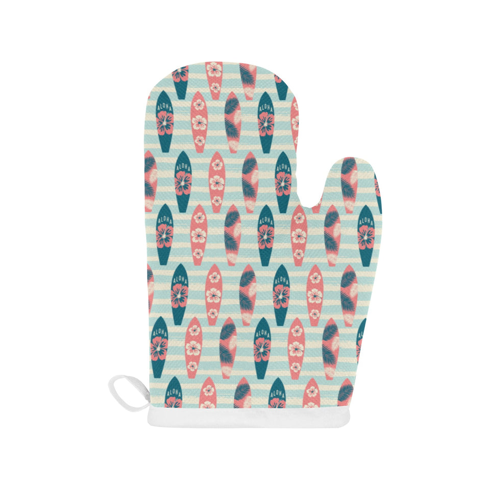Surfboard Pattern Print Design 02 Heat Resistant Oven Mitts
