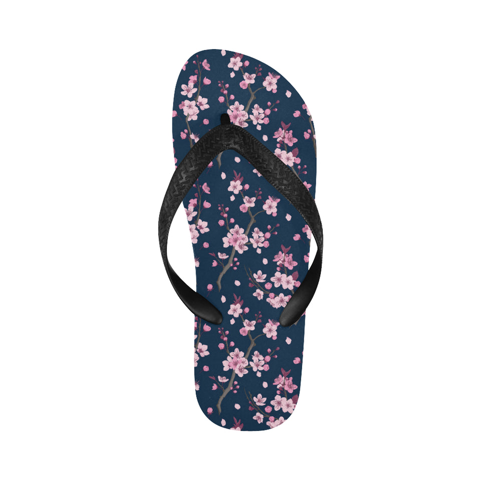 Purple seahorse blue coral pattern Unisex Flip Flops