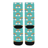Rainbow pattern green background Crew Socks