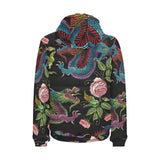 Dragons flower pattern Men's Padded Hooded Jacket