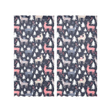 Deers Winter Christmas pattern Gauze Curtain