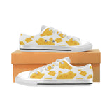 Cheese slice pattern Men's Low Top Shoes White
