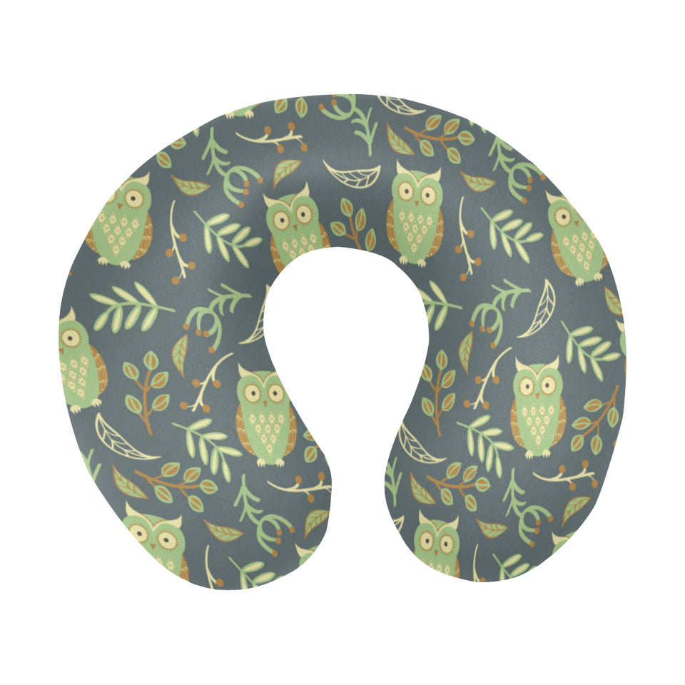 Cute owls leaves pattern U-Shaped Travel Neck Pillow