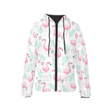 Cute flamingo pattern Women's Padded Hooded Jacket