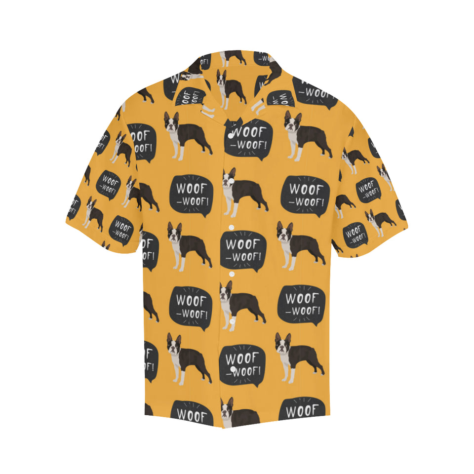 Boston terrier design pattern Men's All Over Print Hawaiian Shirt
