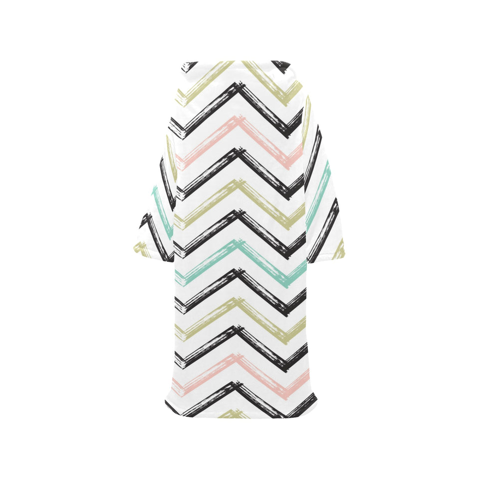 zigzag chevron paint pattern Blanket Robe with Sleeves