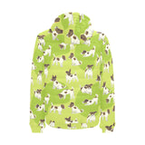 Jack Russel Pattern Print Design 01 Men's Padded Hooded Jacket