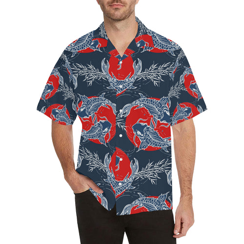 Fancy Carps hand drawn japanese art Men's All Over Print Hawaiian Shirt