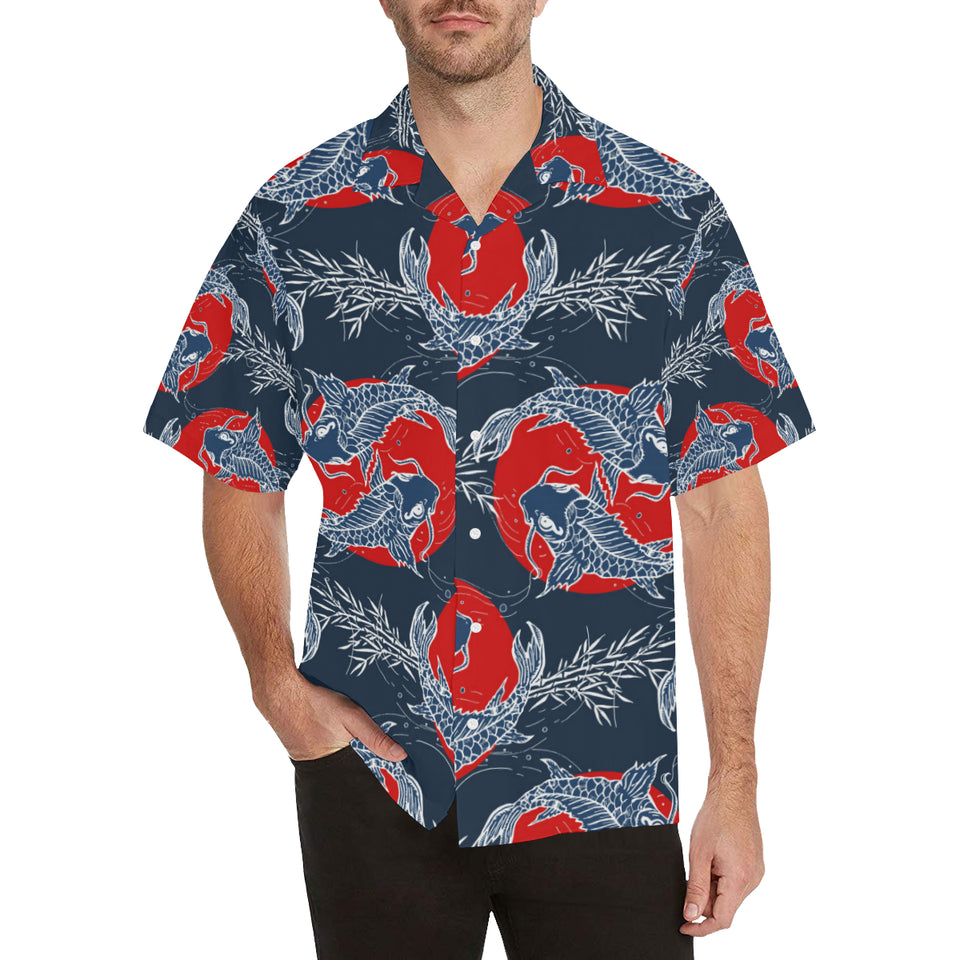 Fancy Carps hand drawn japanese art Men's All Over Print Hawaiian Shirt