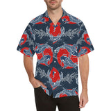 Fancy Carps hand drawn japanese art Men's All Over Print Hawaiian Shirt