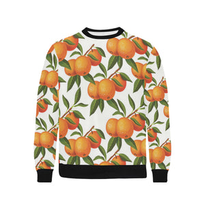 Oranges pattern background Men's Crew Neck Sweatshirt