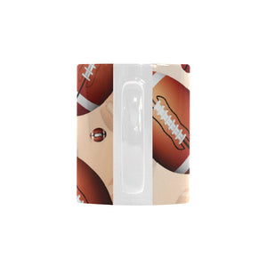 American football ball design pattern Classical White Mug (Fulfilled In US)