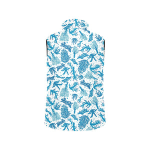 Coral Reef Pattern Print Design 01 Men's Padded Vest
