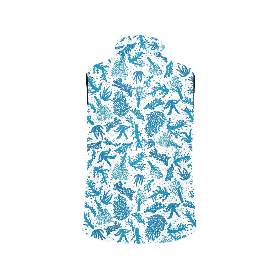 Coral Reef Pattern Print Design 01 Men's Padded Vest