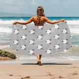 Bull Terrier Pattern Print Design 05 Beach Towel