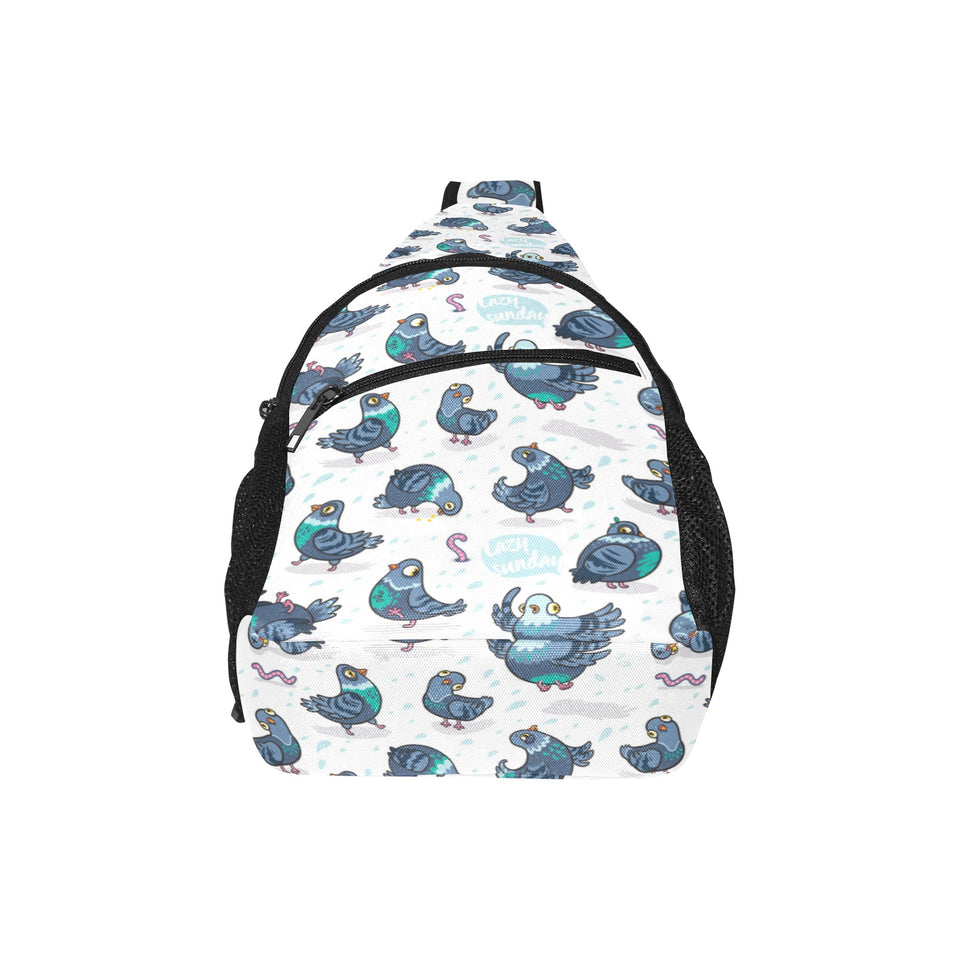 Pigeon Pattern Print Design 02 All Over Print Chest Bag