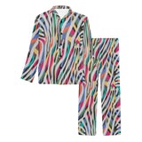 Colorful zebra skin pattern Men's Long Pajama Set